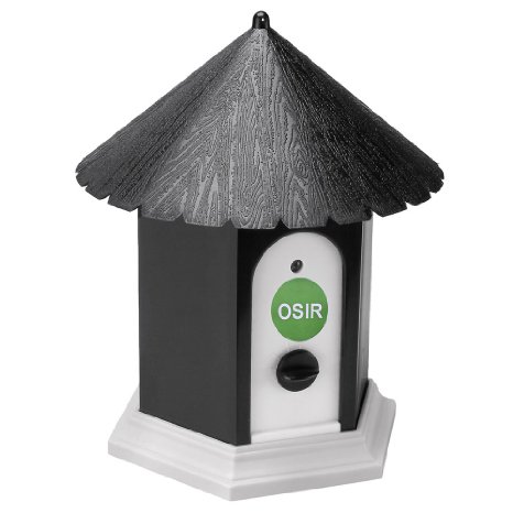 OSIR Outdoor Ultrasonic Bark Control for dogs with birdhouse theme Battery Operated