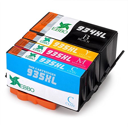 EBBO Replacement for HP 934XL 935XL Ink Cartridges High Yield (Updated Chip), Compatible with HP Officejet Pro 6830 6815 6230 6835 6812 6820 6220 Printer (1 Black 1 Cyan 1 magenta 1 Yellow)