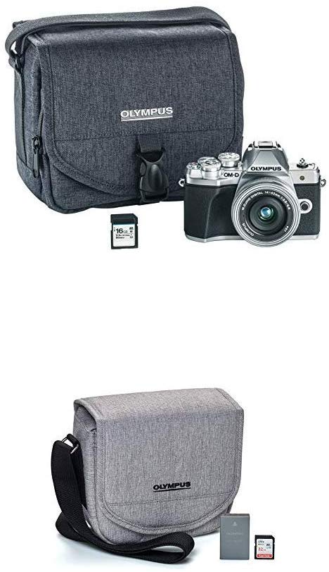 Olympus OM-D E-M10 Mark III Camera Kit with 14-42mm EZ Lens (Silver), Camera Bag & Memory Card, Wi-Fi Enabled, 4K Video, US ONLY with Starter Kit