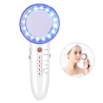 6 In 1 Face Beauty Body Slimming Machine, LED Galvanic Ion Skin Tightening Tools Sonic Body Slimming Device(US Plug)