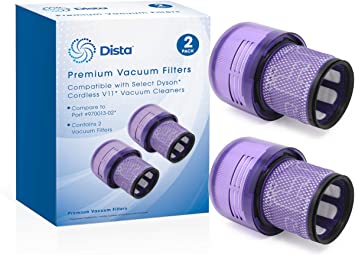 Dista Filter -2 Pack Vacuum Filters Compatible with Dyson V11 Torque Drive Vacuum and Dyson V11 Animal.Compare to Part # 970013-02
