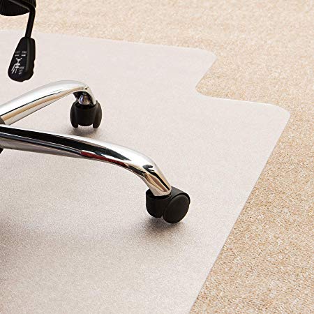 Cleartex Ultimat Chair Mat, Clear Polycarbonate, for Plush Pile Carpets Over 1/2", Rectangular with Lip, 35" x 47" (FC118927LR)