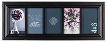 Gallery Solutions Traditional 5 Opening Collage Picture Frame, Displays Five 4x6 Images, Black