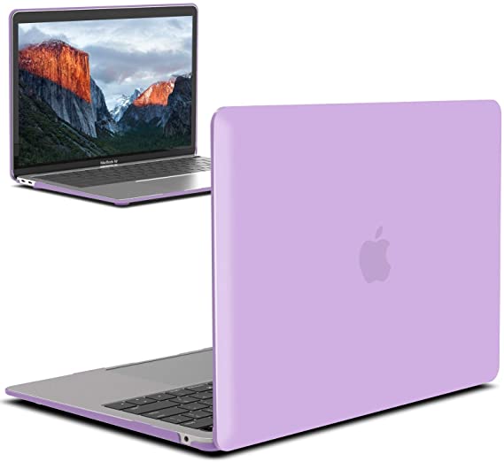 IBENZER MacBook Air 13 Inch Case 2020 2019 2018 New Version A1932, Hard Shell Case Cover for Apple Mac Air 13 Retina with Touch ID, Purple, MMA-T13PU A