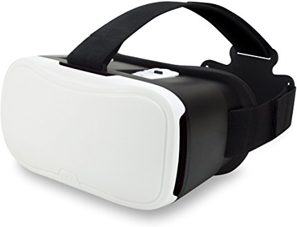 ONN White Virtual Reality VR Smartphone Headset for Apple or Android