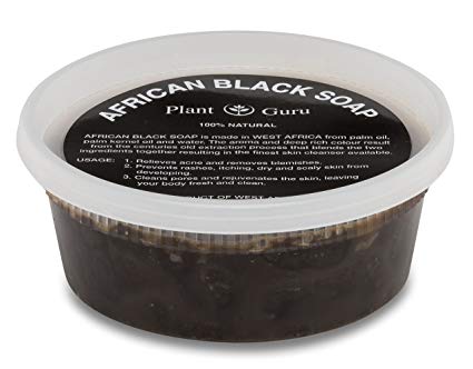 Raw African Black Soap Paste 8 oz. From Ghana - 100% Natural Acne Treatment, Aids Against Eczema & Psoriasis, Dry Skin, Scar Removal, Pimples and Blackhead, Face & Body Wash