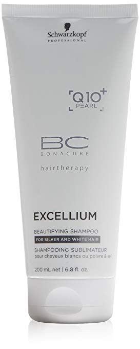 Schwarzkopf BC Excellium Q10  Pearl Beautifying Shampoo for Silver and White Hair, 6.8 Ounce