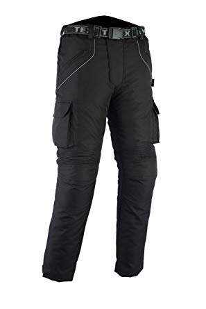 Texpeed All Black CE Armoured Motorcycle/Motorbike Trousers - Huge Size Selection