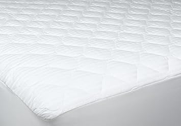 Newpoint Home 854175001108.00 Deluxe 250-Thread-Count Cotton Damask Stripe Twin XL Mattress Pad, White
