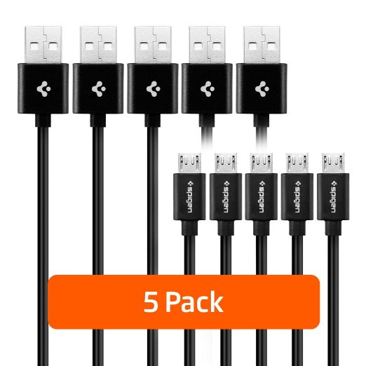 Micro Usb Cable Spigen 5 PACK 33ft Premium Micro USB Cables High Speed USB 20 A Male to Micro USB Data Sync and Charge Cables for Android Samsung HTC Nokia Sony and More - C10MS SGP11805