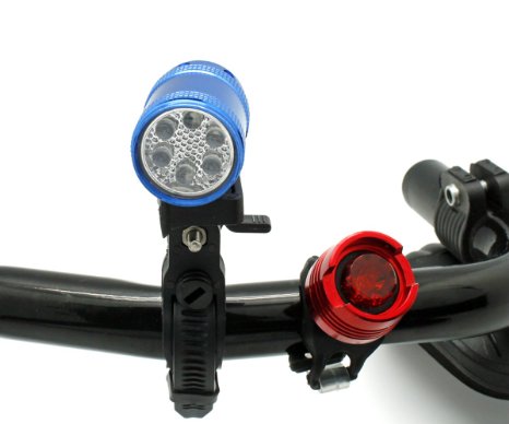 MEETLOCKS® Ultra Quality Bike Light, One 360 Degree Turn Round Front Light & Easy-release Taillight Combination