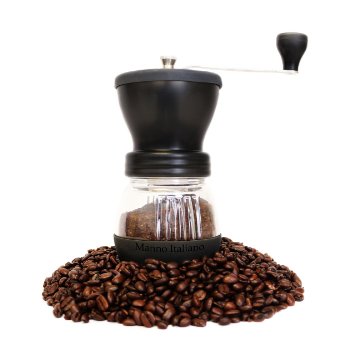 Manual Coffee Grinder - Adjustable Ceramic Burr Grinders with Hand Crank