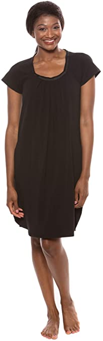 Women's Cap Sleeve Nightgown - Bamboo Viscose Sleepwear by Texere (Slumberous)