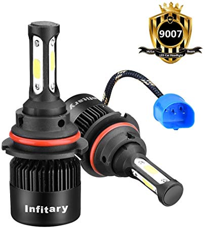 New ALUNAR H4 Hi/Lo H7 Car LED Headlight Bulbs 8000LM 72W 6500K Cool White High Low Beam Fog Light COB Chips 12V Auto Headlamp All-in-One Conversion Kit Plug Play Replacement for Vehicle LED Headlight BulbsRepair (9007HB5/9004/HB1 Hi/Lo)