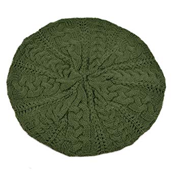 BG Soft Lightweight Crochet Beret for Women Solid Color Beret Hat - One Size Slouchy Beanie