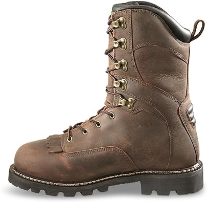 Bolderton Outlands Men's 10" Waterproof Insulated Hunting Lace-Up Boots, Leather, Non-Slip Rubber Sole Shoes, 800-gram