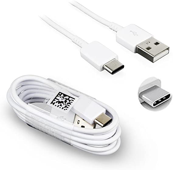 Samsung USB Type C Charge & Sync Data Cable For Galaxy S8, S8 , A3(2017), A5(2017), A7(2017) A8 (2018) Galaxy C7 Pro, White Lead (ONLY) Type C USB - EP-DN930CWE)