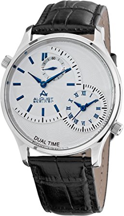 August Steiner Men's ASA810BU Stainless Steel Dual Time Watch
