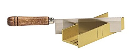 Olson Saw 35-241 Fine Kerf Saw 35-550 42 tpi with Aluminum Thin Slot Miter Box, Slot Size .014-Inch, Slot Angles 30, 45, 90, Cutting Depth 7/8-Inch