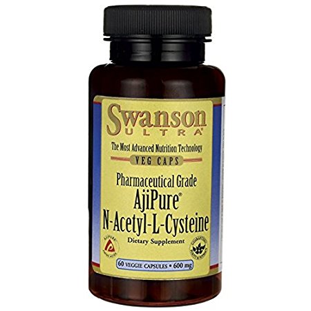 Swanson Ajipure N-Acetyl-L-Cysteine, Pharmaceutical Grade 600 mg 60 Veg Caps