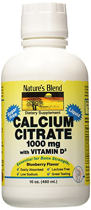 Liquid Calcium Citrate 1000mg  with D3 16 fl oz Liquid Blueberry