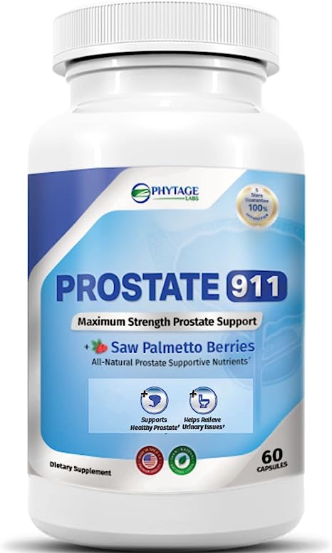 Prostate 911 Men’s Health Supplement - Saw Palmetto Support Prostate Function(60 Capsules)