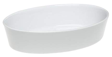 Pillivuyt Porcelain 3-1/2-Quart, 14-1/2-by-10-1/2-by-2-1/8-Inch Deep Oval Baker
