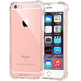 [Crystal Clear] iPhone 6s Case, JOKHANG iPhone 6 /6s Cover Case [Shock Absorption] with Transparent Hard Plastic Back Plate and Soft TPU Gel Bumper for Apple iPhone 6 / 6s ( 4.7 Inch)- Clear