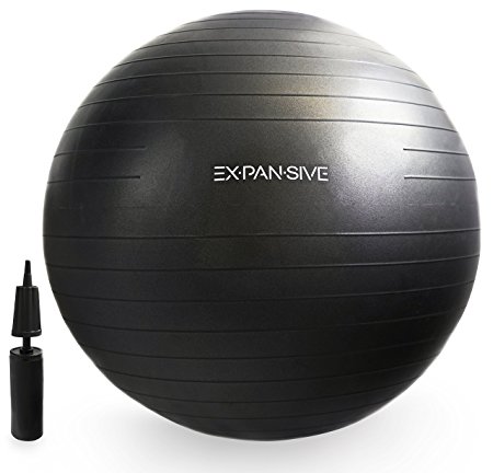 Exercise Ball - 2,000lbs Static Strength Stability. Balance Ball | Yoga Ball | Swiss Ball | Fitness Ball | Physio Ball | Birthing Ball | Office Chair. Pump Included. Grow Beyond Your Limits.