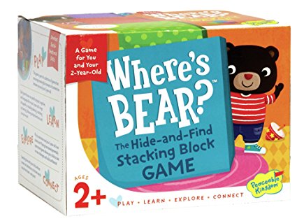 Peaceable Kingdom Where's Bear? - The Hide-and-Find Stacking Block Game for 2-Year-Olds