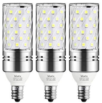 MinGz E12 LED Bulb,16W LED Candelabra Light Bulbs 100 Watt Equivalent, 1400lm, Daylight White 6000K LED Chandelier Bulbs, Decorative Candle Base E12 Non-Dimmable LED Light Lamp, Pack of 3
