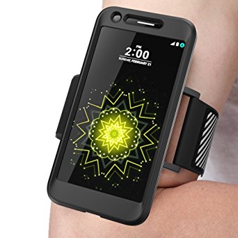 LG G5 Armband, SUPCASE Easy Fitting Sport Running Armband with Premium Flexible Case Combo for LG G5 2016 Release (Black)