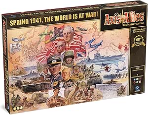 Axis & Allies: Anniversary Edition - 2-6 Players - Ages 12  - 40th Anniversary Deluxe Edition Over 600 Plastic Miniatures, Huge 24" by 46" Game Board and New Cruiser Units