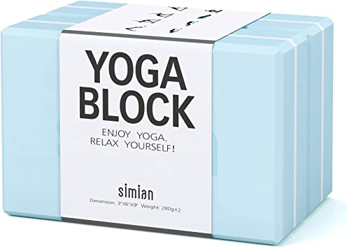 Yoga Block with 2 Sets -Premium High Density Foam Sturdy Exercise Bricks 2 Packs Blocks for Pilates,Exercise Fitness