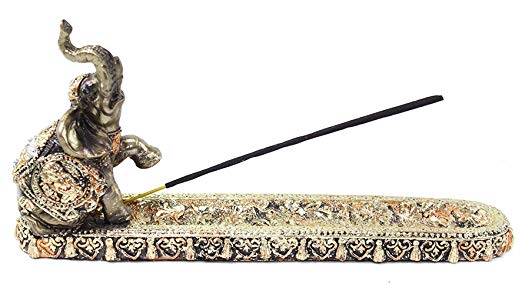 Gold Thai Elephant Buddha Wraps Incense Burner Holder Lucky Figurine Home Decor Gift (G16555) Feng Shui Idea ~ We Pay Your Sales Tax
