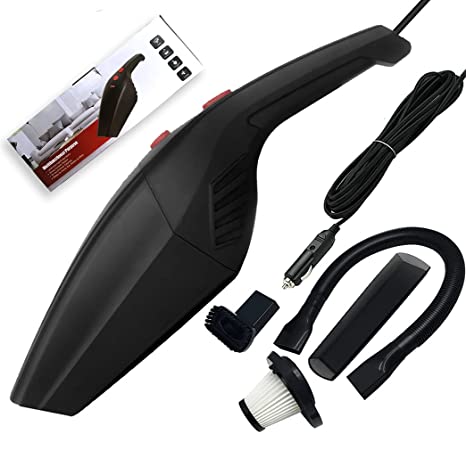 Car Vacuum - Zofey Portable & High Power 12V Orange Car Handheld Vacuum Cleaner for Car and Home Wet and Dry Car Vacuum Cleaner Multipurpose Vaccum Cleaner for Car Cleaning Plastic (Black)