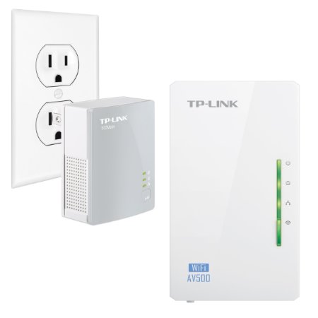 TP-LINK TL-WPA4220KIT ADVANCED AV500 Wi-Fi Powerline Extender Starter Kit with 2 LAN Ports Up to 300Mbps Wireless