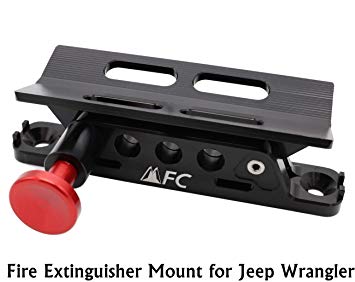 Adjustable Fire Extinguisher Holder Mount with 4 Clamps for Jeep Wrangler, Aluminum