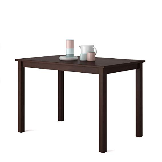 Giantex Dining Table for 6 Person Wood Multipurpose Table for Dining Room, Kitchen or Study, Rectangular Desk with Oak Legs, Espresso (43.5" L×27.5" W×29" H)