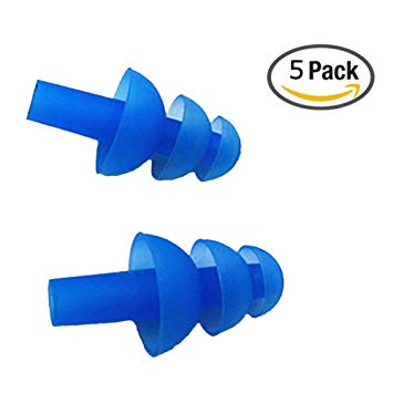 SUKRAGRAHA 5 pairs Silicone Earplugs Swimmers Soft Flexible Ear Plugs for Swimming or Sleeping