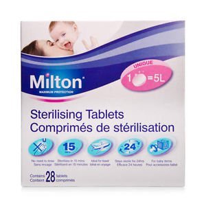 Milton Standard 24 Hour Steriliser Sterilising Tablet Protects for Germs 28 Pack Great Gift for Baby Free Shipping Ship Worldwide