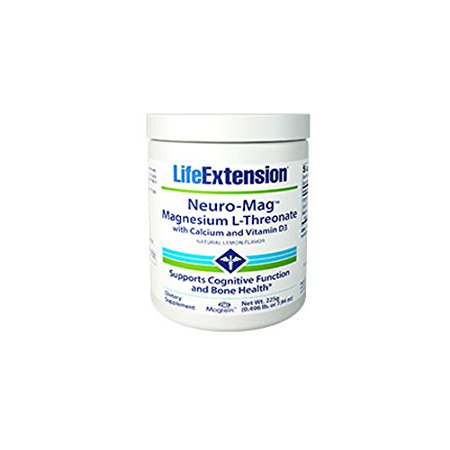 Life Extension - Neuro-Mag™ Magnesium L-Threonate with Calcium and Vitamin D3 | 225 g (0.496 lb. or 7.94 oz)