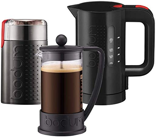 Bodum K11451-01US Barista Bistro French Press 3 Piece Set, Black