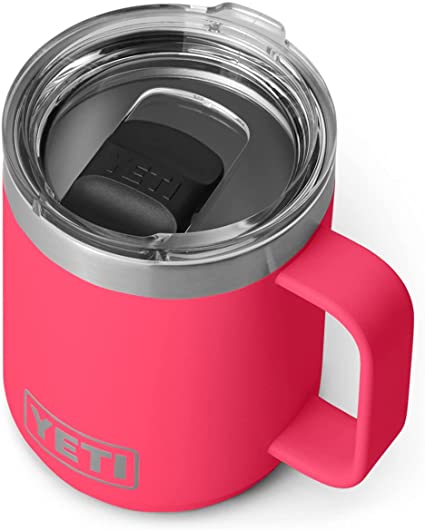 YETI Rambler 10 oz Stackable Mug, Vacuum Insulated, Stainless Steel with MagSlider Lid, Bimini Pink