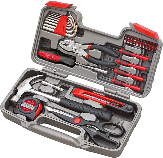 39 Piece General Repair Hand Tool Set with Tool Box Storage Case