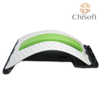 Back Stretcher wLumbar Support- ChiSoft 1 Doctor Recommended- Improved Design Multi-level Orthopedic Back Stretching Device Unique Central Soft Form Support Back Pain Relief Magical Back Treatment Premium Quality Lumbar Massaging Support