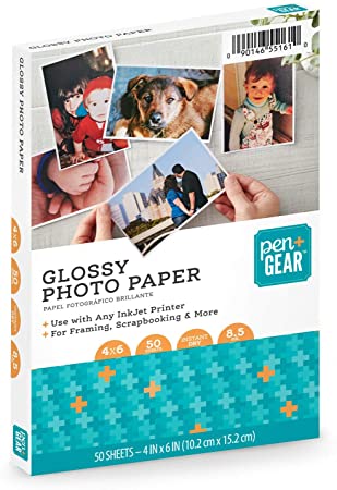 Pen Gear GLOSSY PHOTO PAPER 4 x 6 50 SHEETS 8.5mil for INKJET PRINTERS 10x15