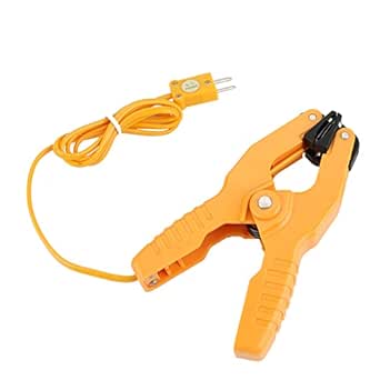 HT-05 Temperature Pipe, Fieldpiece Pipe Clamp Temperature Probe Clamp Thermocouple Clamp Pipe Clamp Temperature 1~3/8" -40~200℃ Yellow