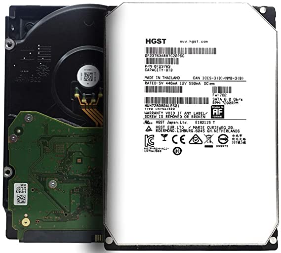 HGST Ultrastar He8 HUH728080ALE601 8TB 7200RPM 128MB Cache SATA 6.0Gb/s 3.5inch Enterprise Hard Drive - 5 Year Warranty (Renewed)