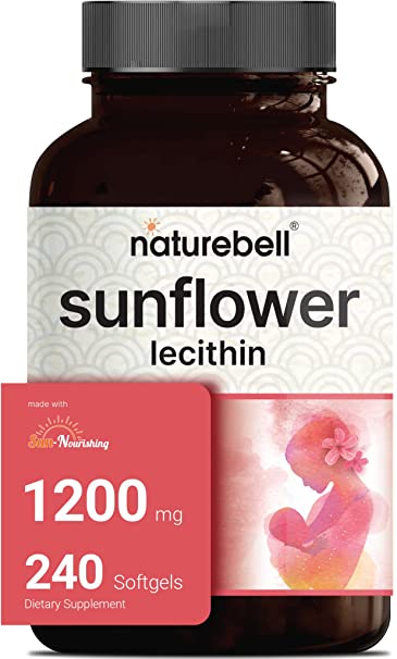 Sunflower Lecithin 1200mg, 8 Months Supply, 240 Softgels, Infused with Non-GMO Sunflower Seed Oil, Rich in Phosphatidyl Choline, Vegan Friendly, No Soy | by Naturebell